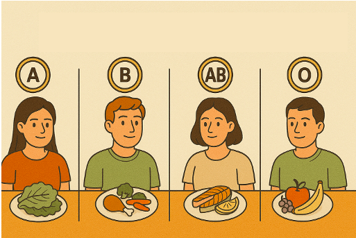 Personalidad y dieta por Grupo Sanguíneo